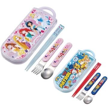 小禮堂 Skater 滑蓋三件式餐具組 Ag+ (角色款) 公主 汪汪隊立大功