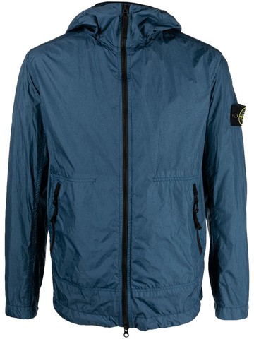Stone Island - hooded lightweight jacket - men - Polyamide/Polyamide/Polyurethane Resin - M - Blue