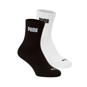 【樂買網】PUMA 字樣運動半統襪 白/黑 長襪 襪子 運動襪 BB1590