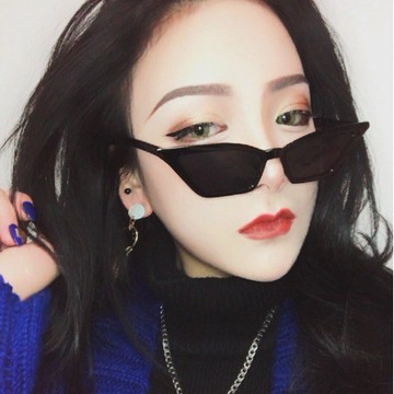 現貨-歐美貓眼時尚前衛造型太陽鏡復古小框墨鏡女透明炫彩太陽眼鏡 253