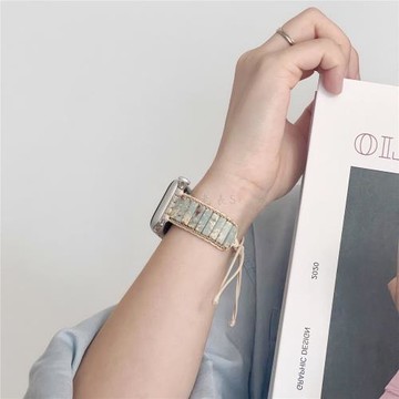 適用蘋果手表表帶復古編織原石手鏈Apple watchS10SE987254創意46