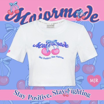 【MAJOR MADE】櫻桃蝴蝶結泡泡膠短版T