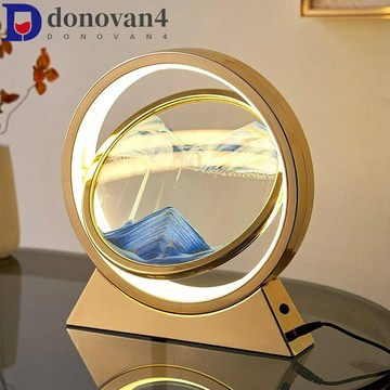 DONOVAN 流沙畫發光二極管動態3D夜燈海上展示裝飾臥室裝飾品大氣檯燈桌面裝飾品