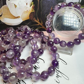 天然水晶 紫幽靈/紫風羽手珠💜💜11.5mm 手圍17公分💜💜紫幽靈手珠 紫風羽手珠 A2798