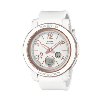 CASIO卡西歐  BABY-G 閃亮水晶x甜美蝴蝶結 可愛百搭 百搭白 BGA-290RA-7A_41.5mm
