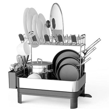 ??快速出貨?? 附發票 304不銹鋼放碗的瀝水架水槽上方置物架大號碗筷架帶杯架dishrack