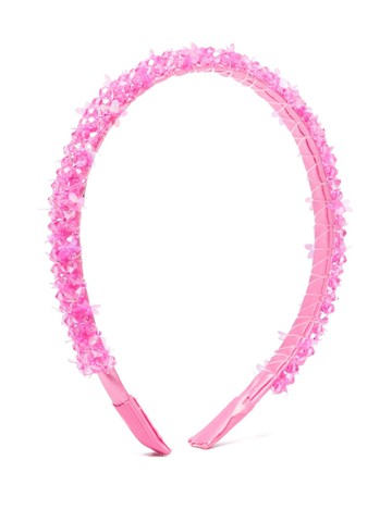 Monnalisa - bead-embellished headband - kids - glass/Polyester - One Size - Pink