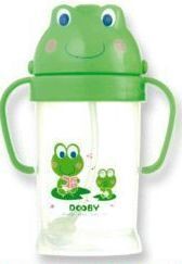 DOOBY 大眼蛙 神奇喝水杯-250ml 綠色/粉色[橘子藥美麗]