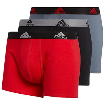 Adidas 2024男經典彈力紅黑灰色四角修飾內著混搭3件組(預購)