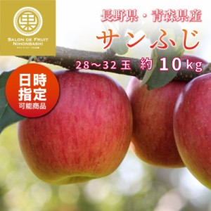 [予約 2023年11月1日-11月30日の納品] サンふじ 28-32玉 大玉 約 10kg りんご ふじ フジ 長野 青森県産 冬ギフト お歳暮 御歳暮