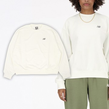 New Balance 長袖 Sport LOGO Tee 米白 灰 女款 長T 寬版 刺繡 美規 NB WT41508SST