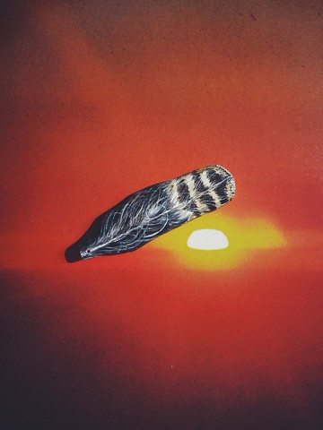 木刻手繪墜飾 - 羽毛