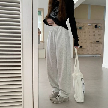 2025秋冬華棉衛褲女美式街頭寬松直筒休閑褲hiphop慵懶風運動褲鑫弘-素時衣櫥