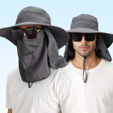 防曬帽子男士釣魚帽夏季漁夫帽戶外登山太陽帽遮臉防紫外線遮陽帽