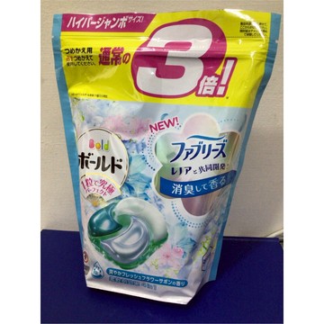 日本P&G BOLD 4D洗衣球膠囊清新皂香(淺藍)33顆入