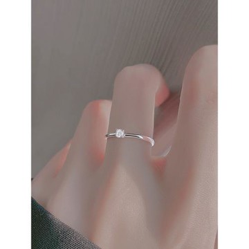 925純銀戒指女男指環求婚戒防鉆戒子高級感簡約開口戒輕奢食指戒