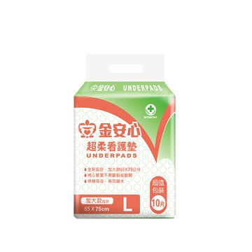 來而康 金安心 高效吸收 超柔看護墊 L號 加大款 10片/包 10包/箱販售 護墊 尿布墊 看護墊