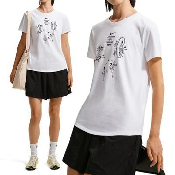 Nike As W Nsw Club SS Gfx Tee 女款 白色 印花 T恤 運動 休閒 短袖 IW1195-100