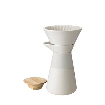 Theo石陶滴漏式咖啡壺附竹蓋 黑