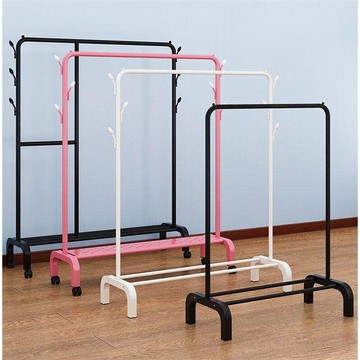 晾衣架落地臥室內單桿涼曬掛衣架家用折疊晾衣桿陽臺簡易衣服架子