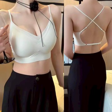 【Fee隔日到貨4色】果凍感U型露背美背內衣BRA TOP🔥可調式 細肩小可愛 固定杯 美背 女背心 無鋼圈