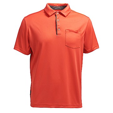 荒野【wildland】男椰碳紗本布領抗菌上衣橘紅