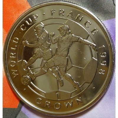 1998年、マン島、フランスワールドカップ記念白銅貨、エリザベス