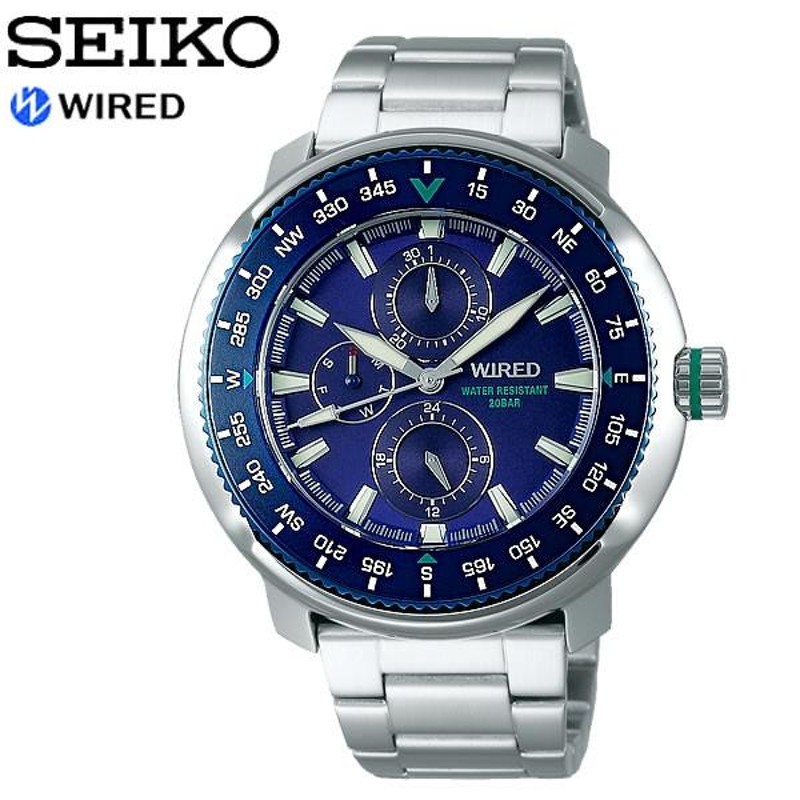 SEIKO WIRED】 セイコー ワイアード SOLIDITY ソリディティ クオーツ腕時計 メンズ 20気圧防水 多針 ルミブライト 回転ベゼル  ハードレックス AGAT416 | LINEショッピング