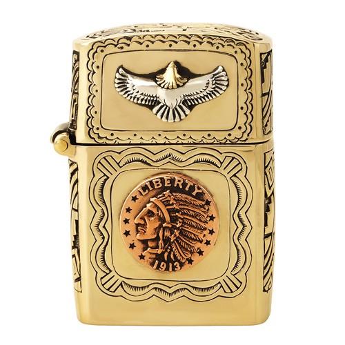 ZIPPO ジッポ ライター オールドコイン インディアンヘッド イーグル ゴールド so0532