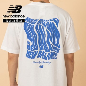[New Balance]圖案短袖上衣_男性_白色_MT61B2STWT