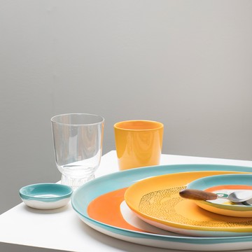 Serax Feast 圓形餐盤 黃/黑圈 26cm 2件組