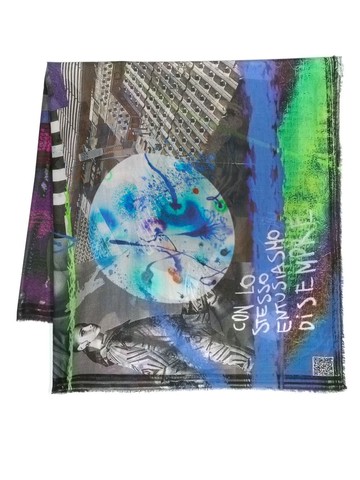 Faliero Sarti - graphic-print cotton scarf - women - Cotton - One Size - Blue
