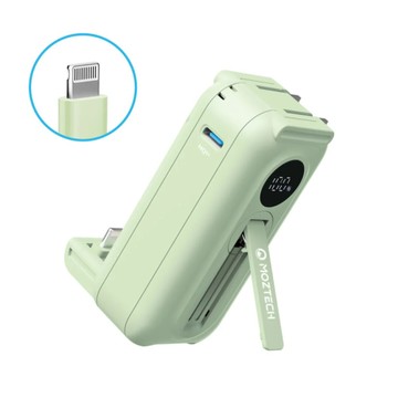 MOZTECH 太空艙 輕巧多功能口袋行動電源 萬能充Pro - Lightning - 夏蒂綠 【