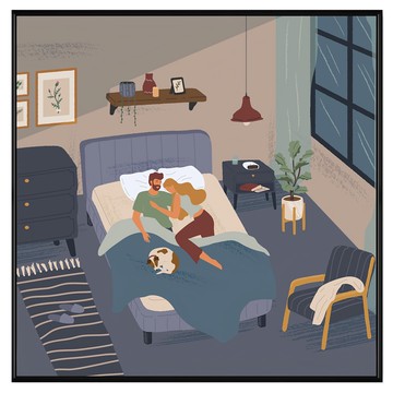 菠蘿選畫所 掛畫 甜蜜生活 APLS4435B  40 x 40cm  黑色