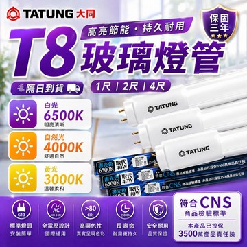 保固三年 大同 T8燈管 T8日光燈 2尺4尺 日光燈 T8玻璃燈管 燈管 玻璃燈管 燈具  t8 led LED燈管