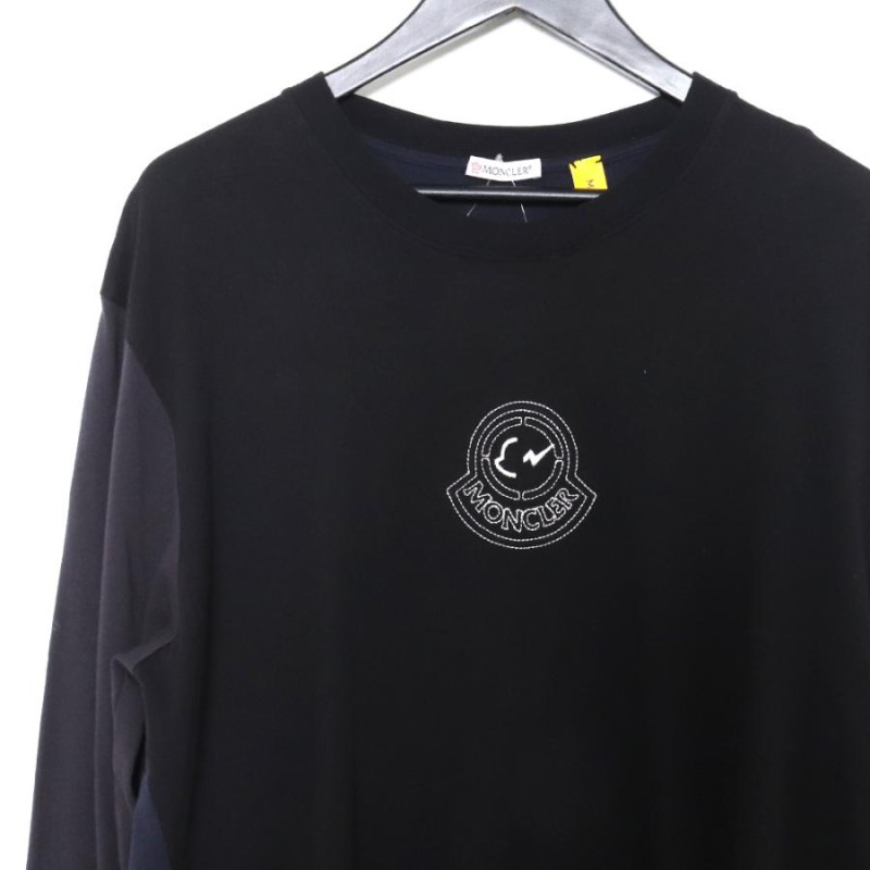 MONCLER GENIUS × FRAGMENT L/S TEE ブラック × ネイビー Lサイズ