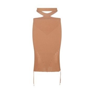 Andreadamo - Nude Viscose Blend Skirt