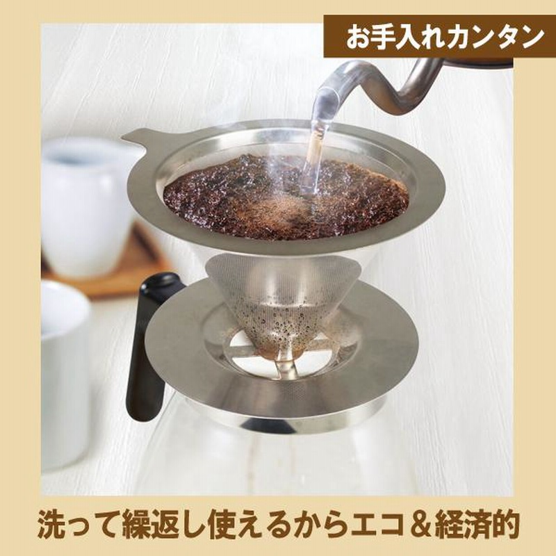 【キャンプ・アウトドア】Perkomax コーヒードリッパー ステンレス製 コーヒー ドリッパー ステンレス 折りたたみコーヒードリッパー