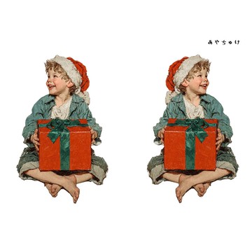 【11月新品2】08-108-0073 人物貼紙 聖誕復古風