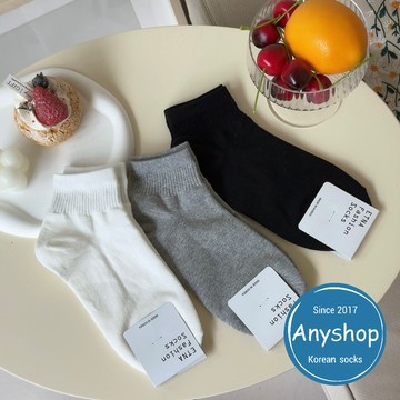 Anyshop韓國襪 ETNA素色縮口踝襪 素色短襪 韓襪 韓國襪 韓國襪子 韓國女襪 女孩襪  短襪09002