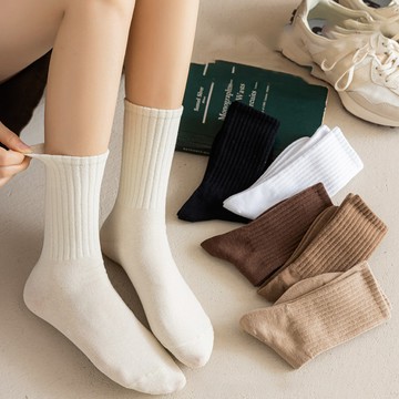 韓版奶油色中筒襪【SO21】