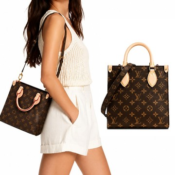 Louis Vuitton Sac Plat BB Monogram帆布托特包 (卡其)_廠商直送