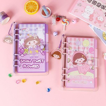 ✨元氣新品✨萌小花A6手帳本PVC活頁本可拆卸 少女心學生手賬本可替換內芯BVAO