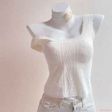 桃園出貨✨法式蕾絲性感洋氣吊帶背心女士2025新款秋冬帶胸墊內搭可外穿上衣