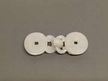 清代老和闐玉吉祥扣環 –  純古董SA-069