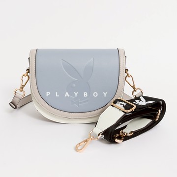PLAYBOY - 翻蓋斜背包 Retro sweetheart系列 - 藍色