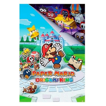 PYRAMID INTERNATIONAL 紙片瑪利歐 摺紙國王 Paper Mario 迷你海報 40X50公分  1個