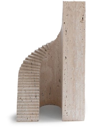 Origin Made - Spiral travertine sculpture (27cm) - unisex - Stone - One Size - Neutrals