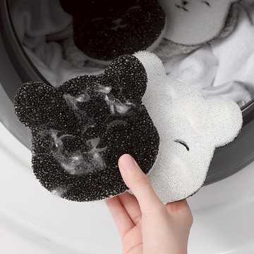 小熊造型洗衣機衣物清潔黏毛片(2入)x3包組 單一規格