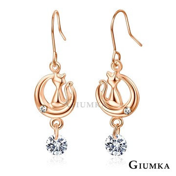 【Giumka】耳環．耳勾針式．貓咪．夜空．月亮．無禮盒